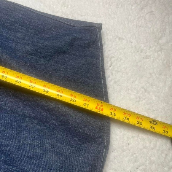 Vintage Carhartt men's pearl snap dark wash multi pocket denim shirt utility L - Picture 7 of 7